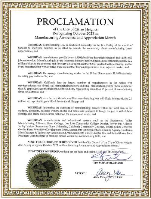 City of Citrus Heights Proclamation