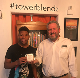 Jalen & Craig holding Jalen's Bakery Vegan Chocolate Chip Cookie