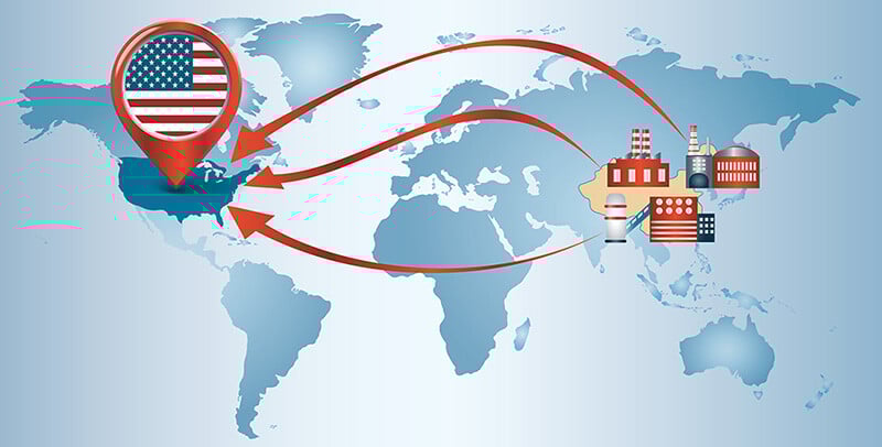 Reshoring graphic - map with facilities moving to USA - resized