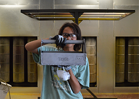 Vadya (11 yrs) modeling her toolbox